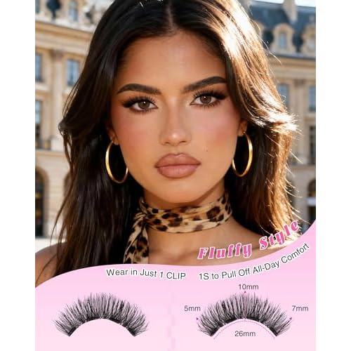 EMEDA Magnetic Eyelashes Natural Look No Glue Reusable Magnetic Lashes with Applicator, 4 Magnets Faux Mink Lashes Lightweight & Comfortable for Women Sensitive Eyes Daily Makeup with Lash Mirror Case