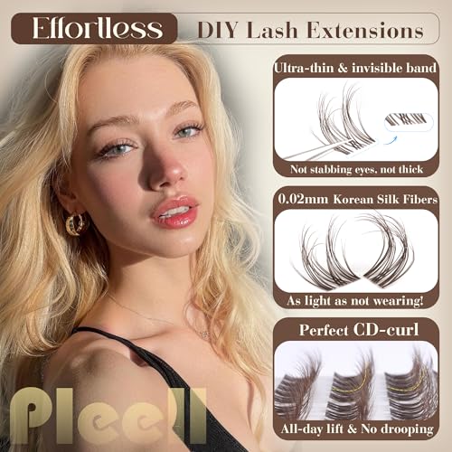 Brown Lash Clusters 10-16MM DD Curl Wispy Eyelash Extensions