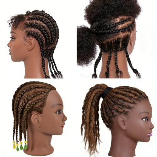 Afro Braiding Mannequin Head 8" 100% Human Hair