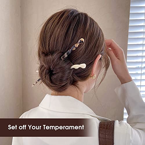 Tortoise Shell Hair Sticks - 10 Piece Acetate Hairpin Set
