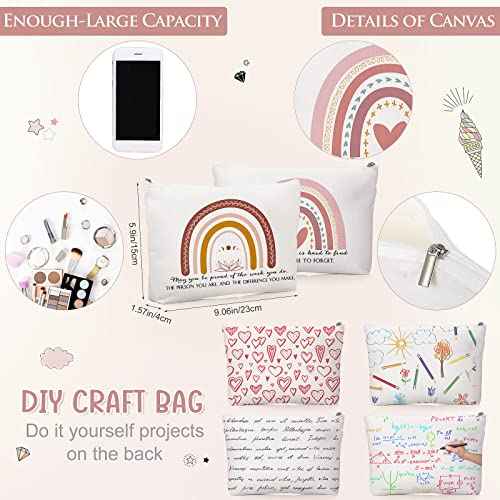 Paterr 20 Pcs Appreciation Gift Bulk for Teachers Tote Bags with Makeup Bag Thanksgiving Gift for Teacher Women Mom Team