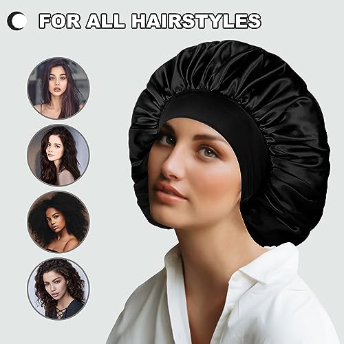 Extra Large Satin Sleep Bonnet for Women & Men, 17 inch
