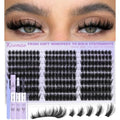 Kiromiro Lash Clusters Kit Cluster Eyelash Extensions 12-20mm Volume Individual Lash Clusters with Spikes 216pcs DIY Lash Extensions Kit Fluffy Manga Cluster Lashes Kit