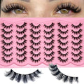 Wispy Lashes Cat Eye 16mm Short False Eyelashes Natural Look Clear Band Natural C Curl Strip Lashes Pack