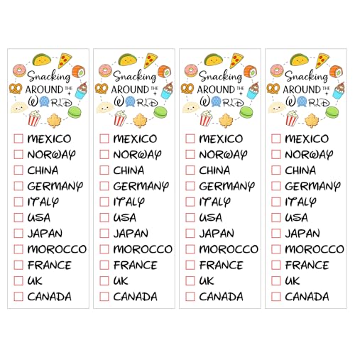4 Pack Snacking Around the World Temporary Tattoos