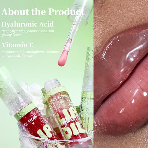 8 Pack Hydrating Glow Lip Oil Makeup Set for Women, Moisturizing Lip Gloss with Glow Finish, Long Lasting Nourishing Lip Care Fat Oil Lip Drip, Sweet Candy Scent (8 COLORS)