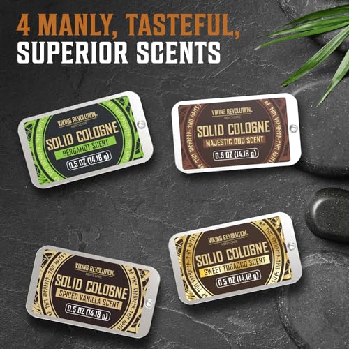 Viking Revolution 4-Pack Solid Cologne for Men - 0.5 Oz Wax Balm