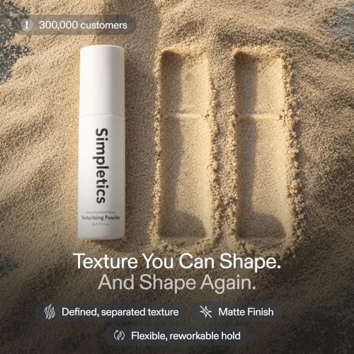 Simpletics Texturizing Powder 4g (1.82 oz) - All Natural, 4-Ingredient Nourishing Formula with Rice Starch