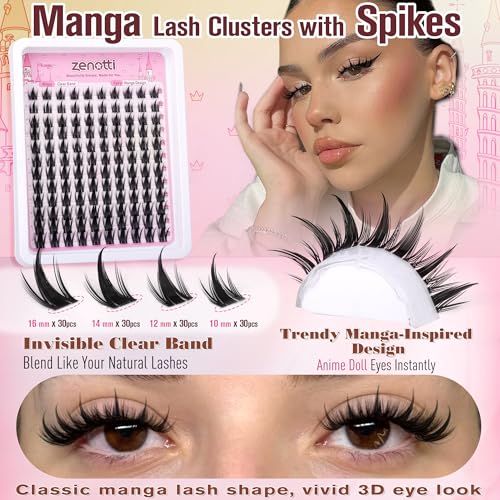 Manga Lash Clusters 10-16mm - Spiky Anime Eyelash Extensions 120PCS