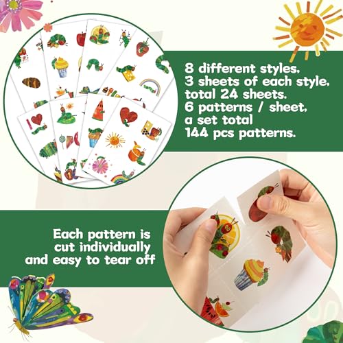 Hungry Insects Temporary Tattoos - 144 Pieces Kids Stickers