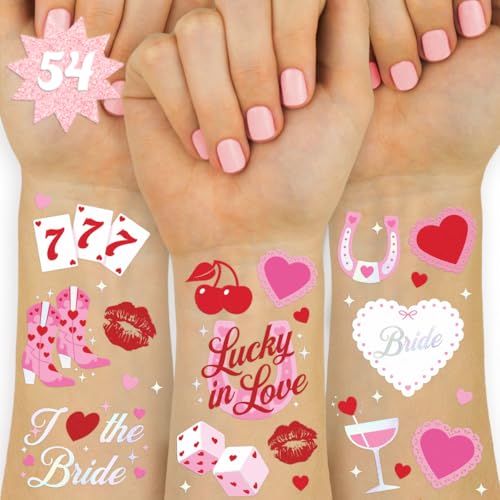 Lucky in Love Temporary Tattoos - 54 Iridescent Foil Designs