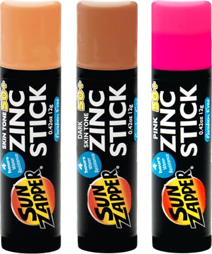 Sun Zapper Tinted Sunscreen Stick 3-Pack SPF 50+ - Mineral UV Protection