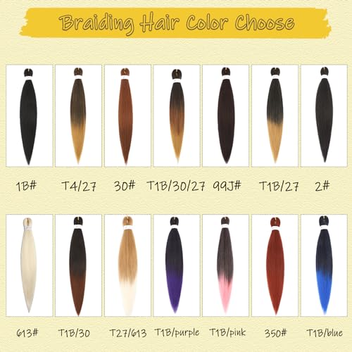 Braiding Hair Pre Stretched 20 Inch Braids Hair Extensions Brown Hair for Braiding Hot Water Setting Braiding Hair Kanekalon Braiding Hair Pre Stretched Hot Water Setting Soft Yaki Braiding Hair