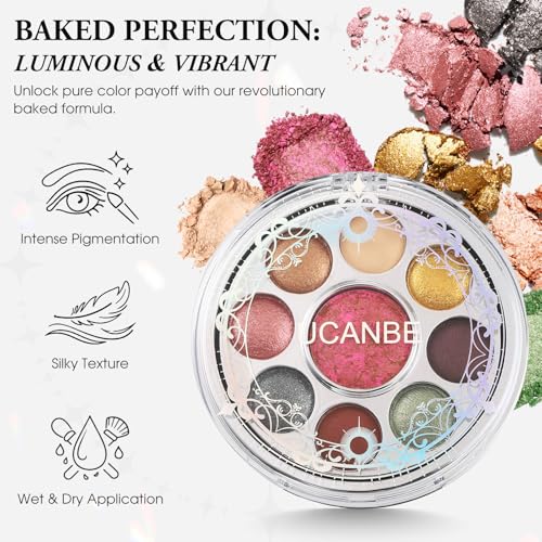 UCANBE Baked Eyeshadow & Blush Palette 9-Color