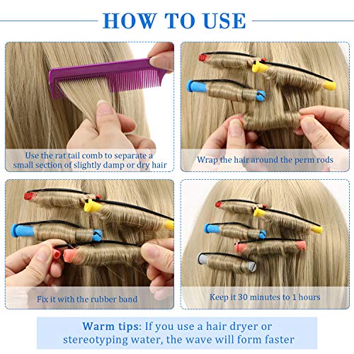 WILLBOND 60-Piece Hair Perm Rods Set – Assorted Sizes Curling Rollers