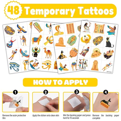 72-Piece Egyptian Party Favors Set with Punch Balloons & Tattoos