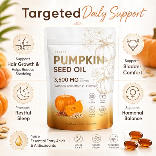 Saw Palmetto & Pumpkin Seed Oil Softgels – 300 Count