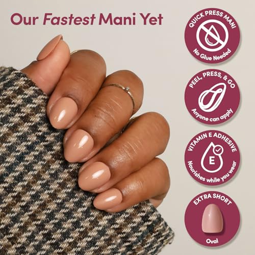 Glamnetic Quick Press Mani - No Glue Extra Short Oval Nails