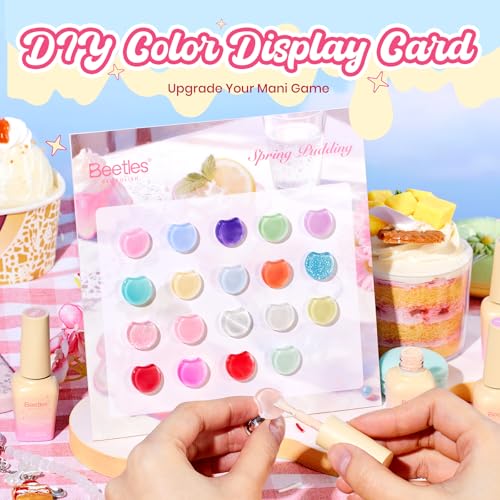 Beetles 20 Colors Jelly Gel Nail Polish Kit with Base & Top Coats