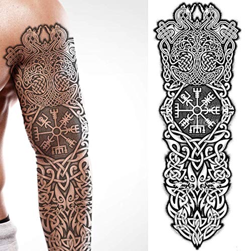 Viking Full Arm Temporary Tattoo Sticker - Waterproof