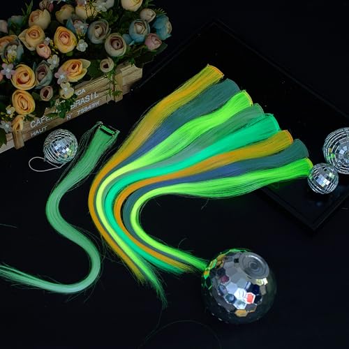 Glow in the Dark Hair Extensions 20 Inch Clip-in