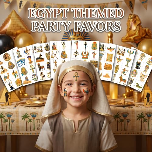 96 PCS Ancient Egypt Temporary Tattoos for Kids