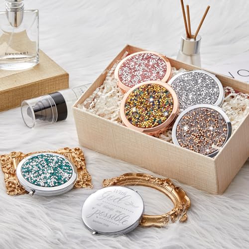 Thyle 12 Pcs Christian Compact Mirror Gifts for Women Bible Study Group Gift Verse Bulk Hand Makeup Compact Purse Religious Baptism for Easter Thank You Valentine's Day(Style 1,Colorful)
