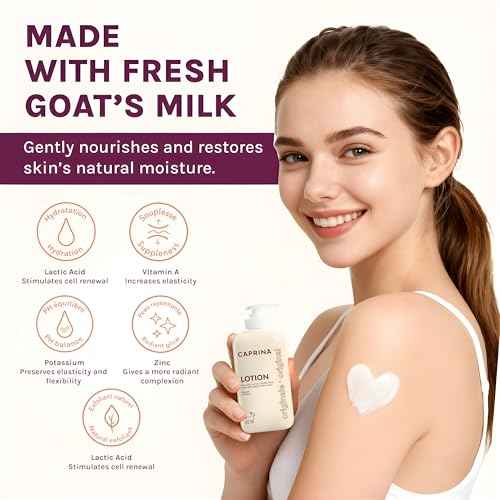 Caprina Goat¡¯s Milk Body Lotion, 500 ml (16.9 oz), ORIGINAL, Hydrating Daily Moisturizer for Normal to Dry Skin