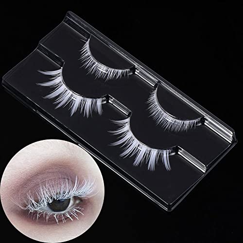 White False Eyelashes 2 Pairs Upper & Lower Lashes