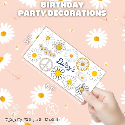 105 PCS Daisy Flower Temporary Tattoos - Party Favors