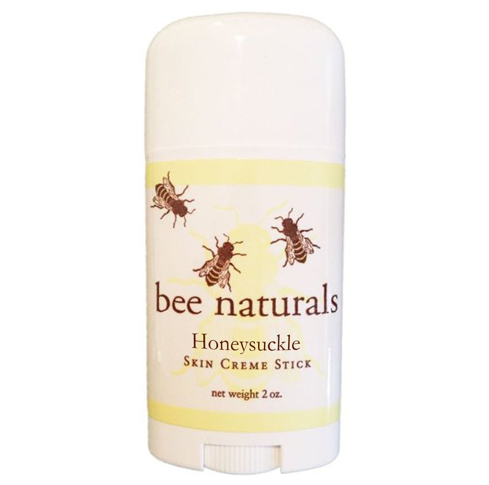 Bee Naturals Skin Cream Stick - Twist up Tube - Solid Form Hand Lotion - Purse Size Travel Container - Smooth, Soothe and Soften Your Hands (Honeysuckle)