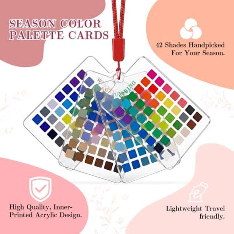 4PCS Seasonal Color Analysis Swatch Set - Portable Acrylic Palette