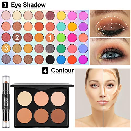 Makeup Set with Storage Bag & Brushes - Complete Starter Kit