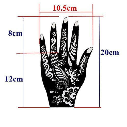 Henna Tattoo Stencil Kit - 6 Sheets Reusable PVC Templates