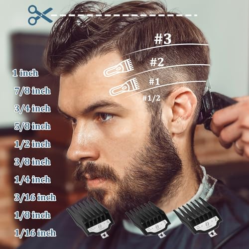 CR8GR8 Clipper Guards Set, Compatible with Wahl Hair Clippers, Guard Number: #1/2, #1, #1 1/2, #2, #3, #4(Length: 1/16", 1/8", 3/16", 1/4", 3/8", 1/2")