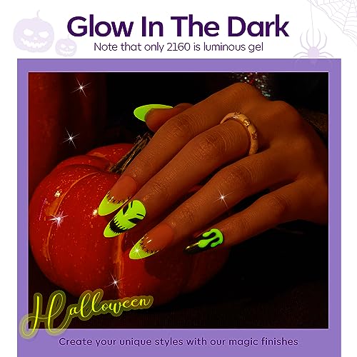 Modelones Neon Gel Nail Polish Set - 6 Bright Colors for Halloween - A-1 Variation