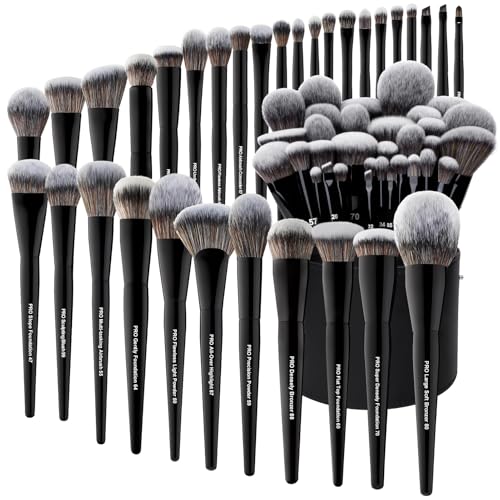 32-Piece Makeup Brush Set with Large Holder