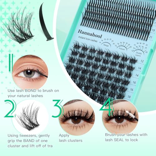 D Curl Lash Clusters - 12-22mm Mixed Volume Eyelash Extensions