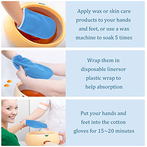 Geyoga Paraffin Wax Mitts and Booties Set, Terry Cloth Spa Gloves (4 Pcs)