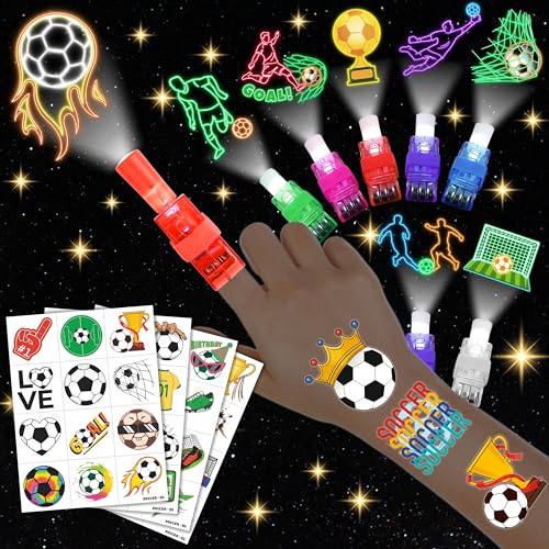Soccer Party Favors Set - 72 PC (24 LED Lights & 48 Tattoos)