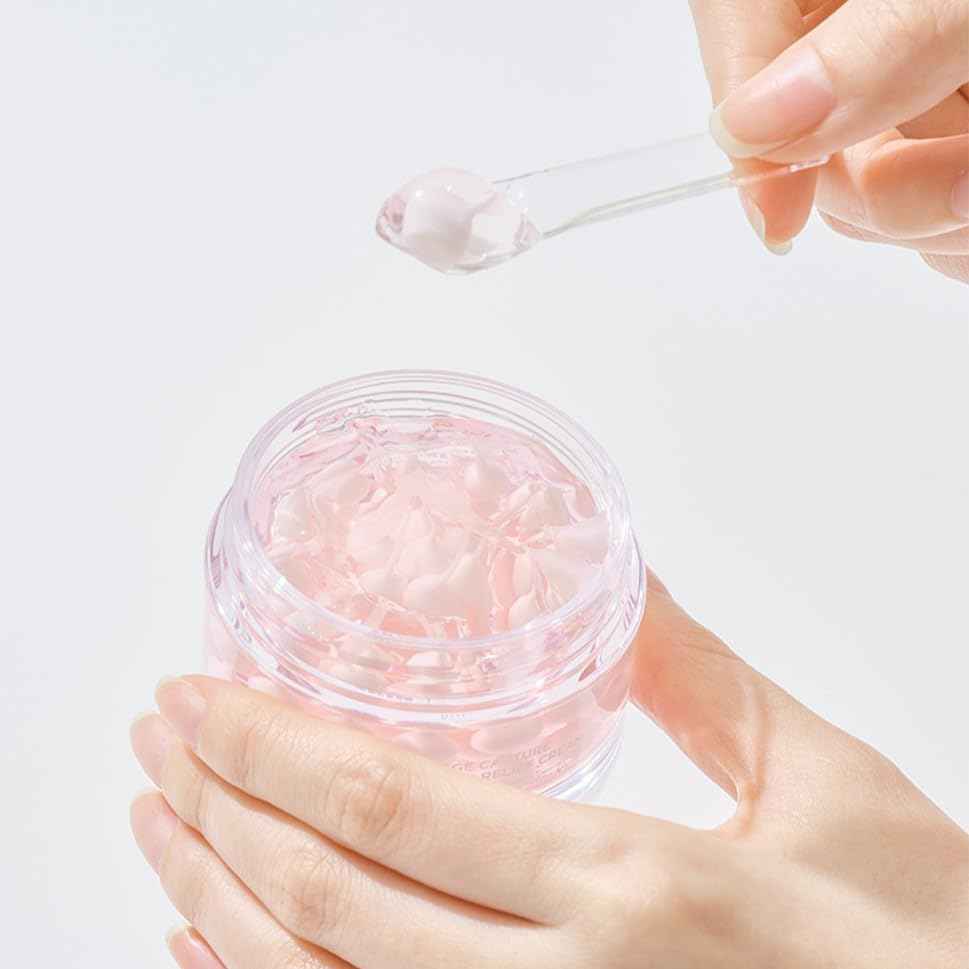 I'M SORRY FOR MY SKIN Age Capture Facial Cream, Korean Skin Care Moisturizer for Face and Neck with Hyaluronic Acid, Anti-Aging, Wrinkle Gel-Cream for Women (Pink - Skin Relief Cream, 1.76 oz)