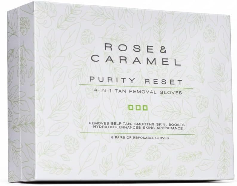 Rose & Caramel Purity Self Tan Remover Gloves - Exfoliating 4-in-1 (6 Pairs)