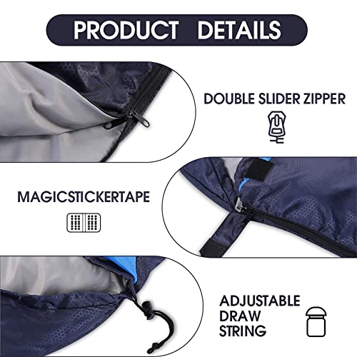 Sleeping Bags for Adults Backpacking Lightweight Waterproof- Cold Weather Sleeping Bag for Girls Boys Mens for Warm Camping Hiking Outdoor Travel Hunting with Compression Bags（Navy Blue）