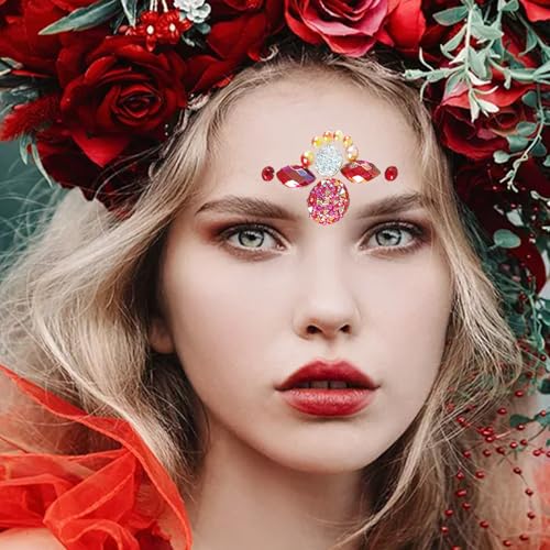 20Pcs Face Gem Stickers - Rhinestone Forehead Decals for Festivals