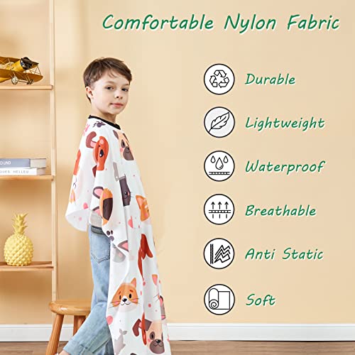 Kids Barber Cape with Adjustable Neck - Cartoon Dog & Cat Pattern