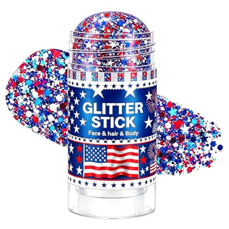 4th of July Glitter Stick - Red, White & Blue Body Makeup