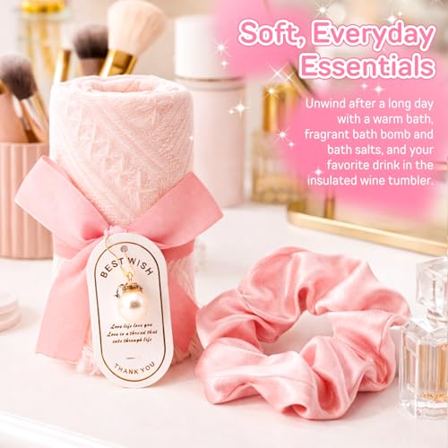 Birthday Gifts for Women,Pink Spa Gifts, Sometime You Forget You're Awesome Self Care Gift Box for Best Friend, Mom, Aunt, Wife, Girlfriend, Colleague, Sister, Inspirational Gift Set Box for Coworker