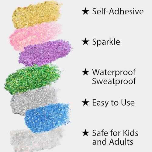 Mysense Purple Body Glitter Stick,Singer Concert Outfit Face Glitter Makeup for Women,Hair Glitter Gel for Kids,Festival Rave Pride Accessories,Mermaid Sequins Chunky Glitter Face Paint,0.56oz