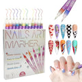 12-Color Nail Art Pens with 0.5mm Fine Tips - Quick Dry