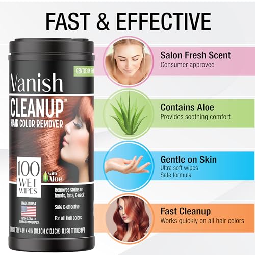 Hair Dye Remover Wipes with Aloe - 100 Count